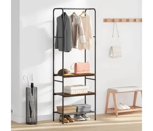 Apģērbu Plaukts Ar Plauktiem Ar Plauktu Dūmakaina Ozolkoka Vidaxl