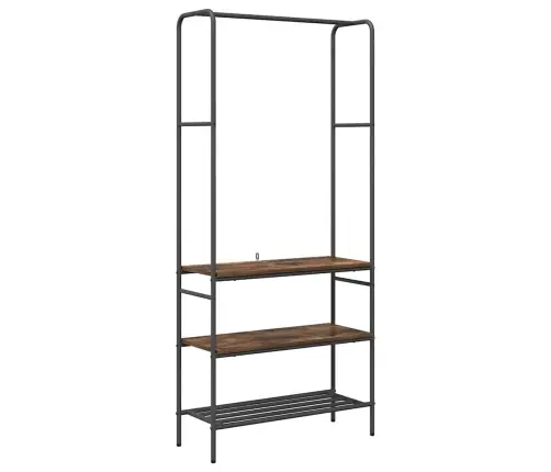 Drabužių Stovas Su Lentyna Rūkyta Ąžuolas 77 X 30 X 171 Cm