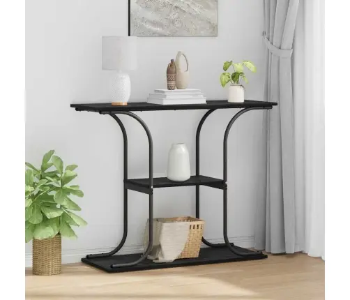 Konsoles Galds Melns Ozols 101 X 35 X 80.5 Cm Inženierijas Koks Vidaxl