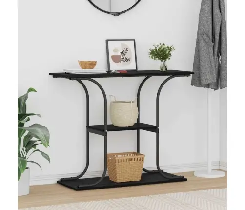 Konsoles Galds Melns Ozols 101 X 35 X 80.5 Cm Inženierijas Koks Vidaxl