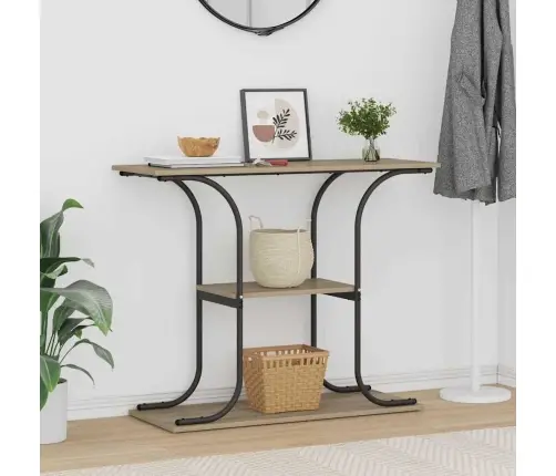 Konsolinis Stalas Su Lentyna Sonoma Ąžuolas 101 X 35 X 80.5 Cm Konsolinis Stalas Su Lentyna Sonoma Ąžuolas 101 X 35 X 80.5 Cm