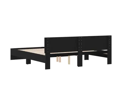 Gultas Rāmis Ar Galvgali, Melnā Ozola Krāsā, 180 X 200 Cm, Inženierijas Koks Vidaxl
