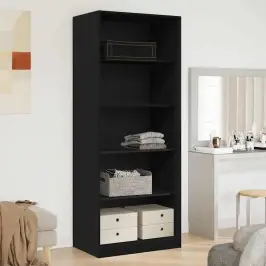 Skapis Melni Ozoli 80 X 50 X 200 Cm Inženierijas Koks Vidaxl