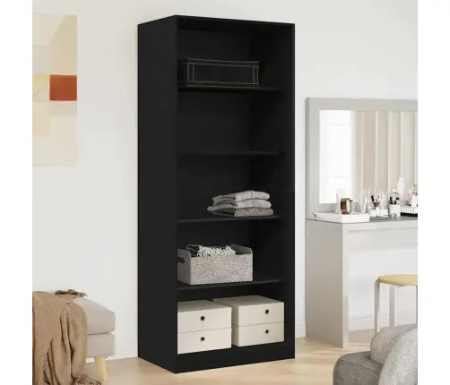 Melno Ozolu Skapis 80 X 50 X 200 Cm - Inženierijas Koks Vidaxl