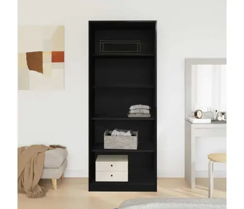 Melno Ozolu Skapis 80 X 50 X 200 Cm - Inženierijas Koks Vidaxl