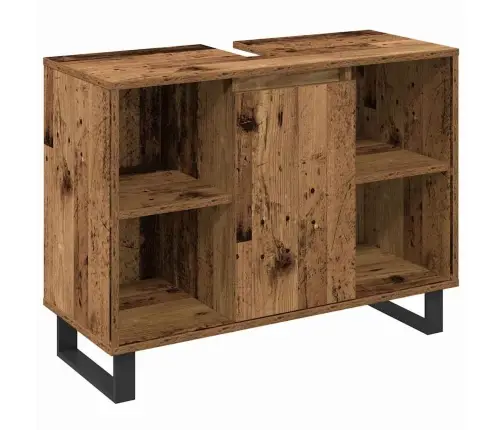 3 Daļu Vannas Istabas Mēbeļu Komplekts Vecā Koka Inženieru Koksne Vidaxl