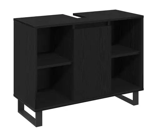 3 Daļu Vannas Istabas Mēbeļu Komplekts Melnā Ozolā Inženierijas Koks Vidaxl