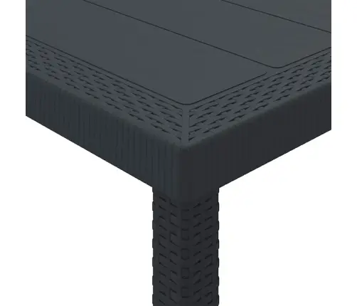 Dārza Galds Antracīts 250X100X73 Cm Poly Rattan Vidaxl