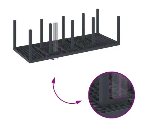 Dārza Galds Antracīts 250X100X73 Cm Poly Rattan Vidaxl