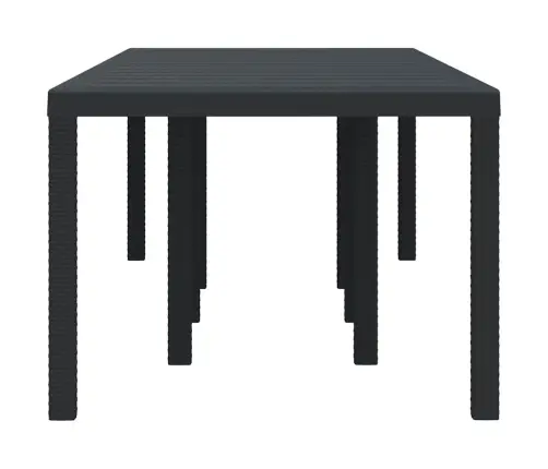 Dārza Galds Antracīts 250X100X73 Cm Poly Rattan Vidaxl