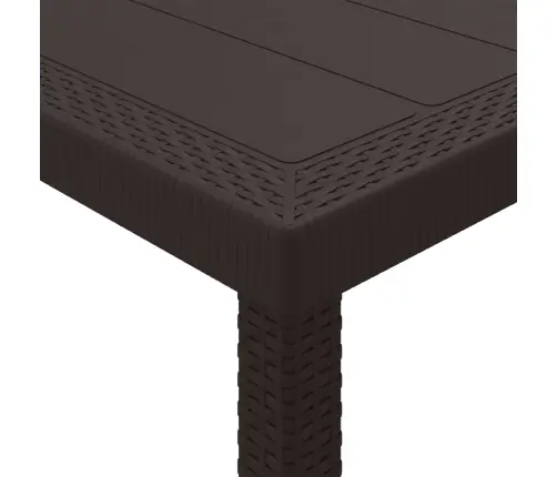 Dārza Galds Brūns 250X100X73 Cm Poly Rattan Vidaxl
