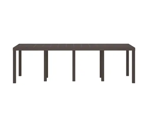 Dārza Galds Brūns 250X100X73 Cm Poly Rattan Vidaxl