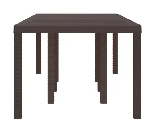 Dārza Galds Brūns 250X100X73 Cm Poly Rattan Vidaxl