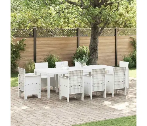 Dārza Galds Balts 250X100X73 Cm Polyrattan Vidaxl