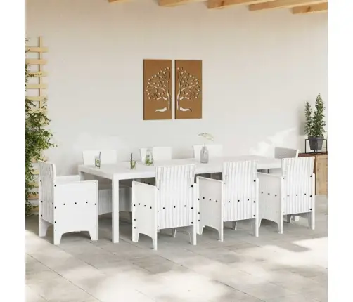 Dārza Galds Balts 250X100X73 Cm Polyrattan Vidaxl