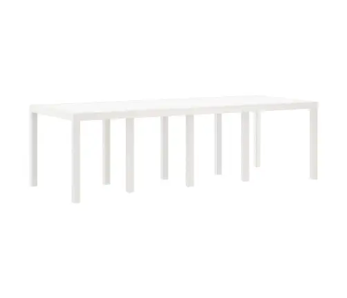 Dārza Galds Balts 250X100X73 Cm Polyrattan Vidaxl