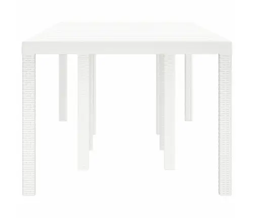 Dārza Galds Balts 250X100X73 Cm Polyrattan Vidaxl