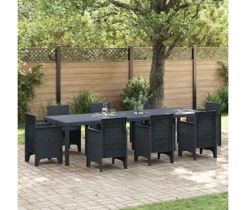 Dārza Galds Antracīta 300X100X73 Cm Polyrattan Vidaxl