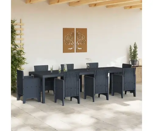 Dārza Galds Antracīta 300X100X73 Cm Polyrattan Vidaxl