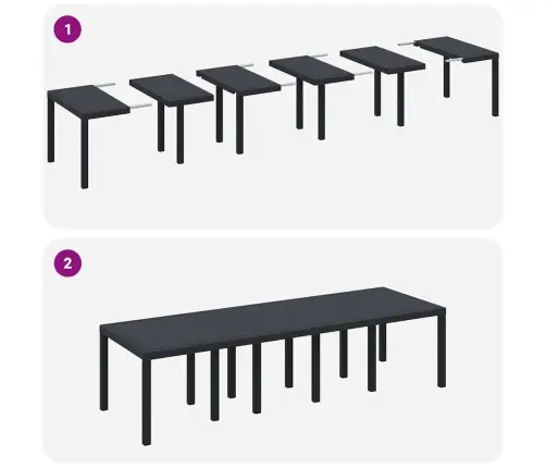 Dārza Galds Antracīta 300X100X73 Cm Polyrattan Vidaxl