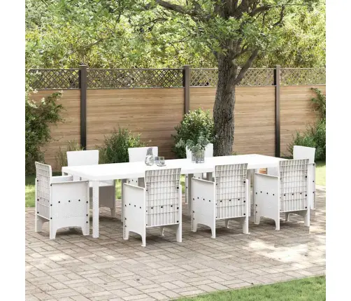Baltais Dārza Galds 300X100X73 Cm Polirattans Vidaxl
