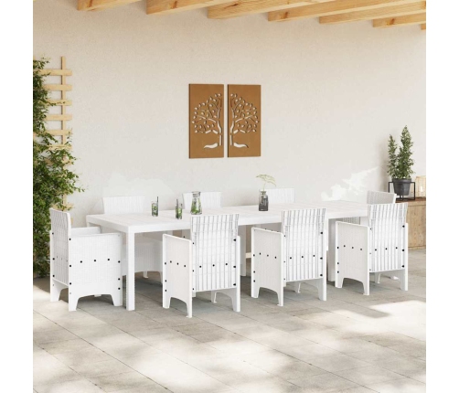 Baltais Dārza Galds 300X100X73 Cm Polirattans Vidaxl