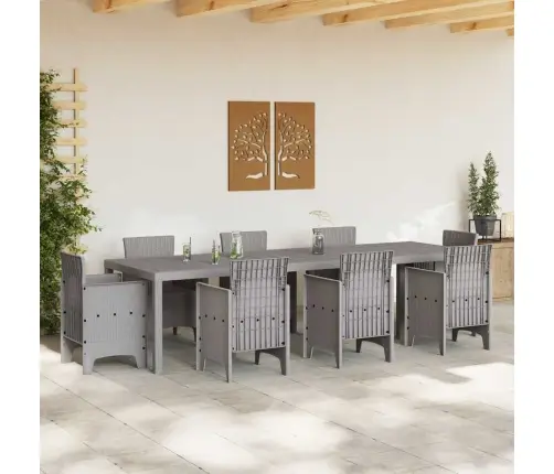 Dārza Galds Gaiši Pelēks 300X100X73 Cm Poly Rattan Vidaxl