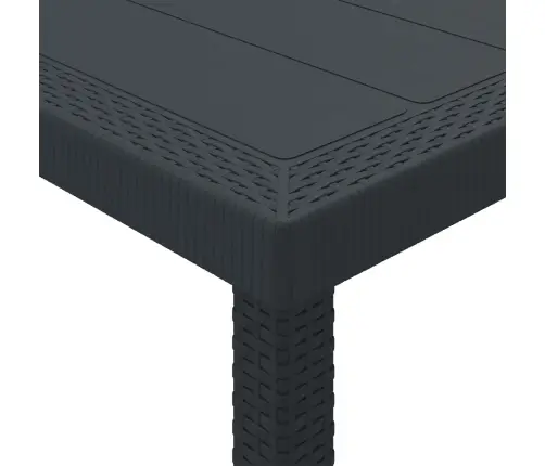 Dārza Galds Antracīts 350X100X73 Cm Poli Rattan Vidaxl