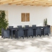 Dārza Galds Antracīts 350X100X73 Cm Poli Rattan Vidaxl
