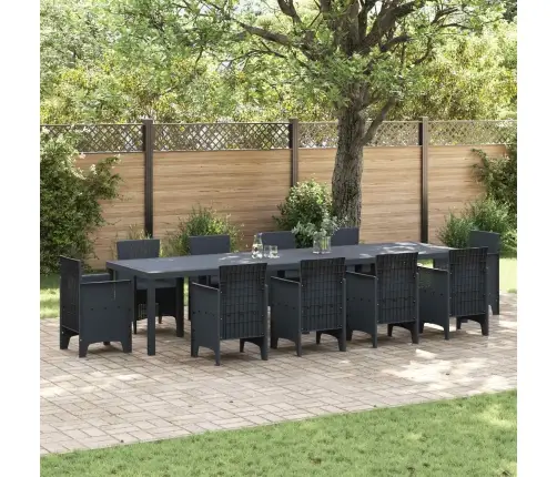 Dārza Galds Antracīts 350X100X73 Cm Poli Rattan Vidaxl