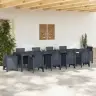 Dārza Galds Antracīts 350X100X73 Cm Poli Rattan Vidaxl