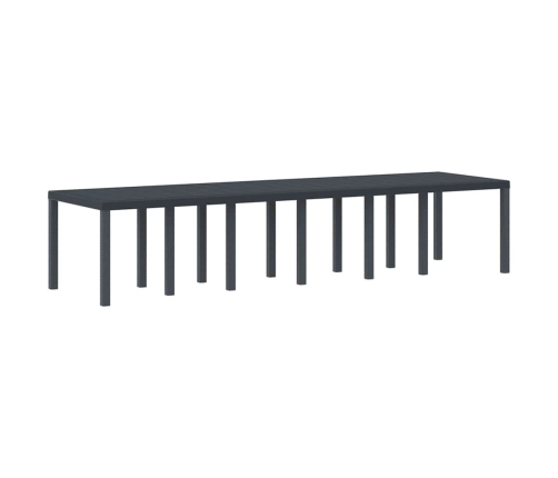 Dārza Galds Antracīts 350X100X73 Cm Poli Rattan Vidaxl