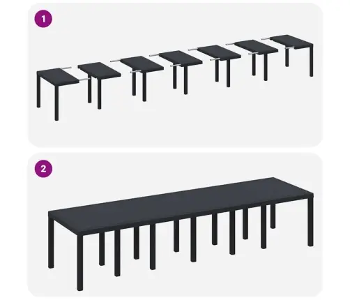 Dārza Galds Antracīts 350X100X73 Cm Poli Rattan Vidaxl