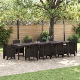 Dārza Galds Brūna 350 X 100 X 73 Cm Poliratāns Vidaxl