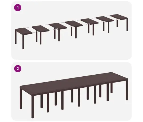 Dārza Galds Brūns 350X100X73 Cm Polirattan Vidaxl