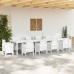 Dārza Galds Balts 350X100X73 Cm Poly Rattan Vidaxl