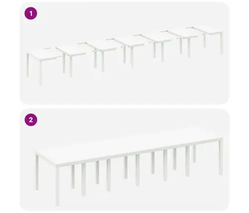 Sodo Stalas Balta 350 X 100 X 73 Cm Poliratanas