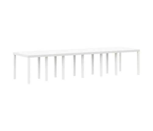 Dārza Galds Balts 350X100X73 Cm Poly Rattan Vidaxl
