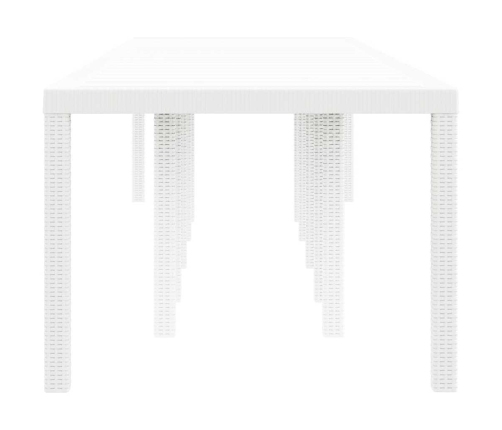 Dārza Galds Balts 350X100X73 Cm Poly Rattan Vidaxl