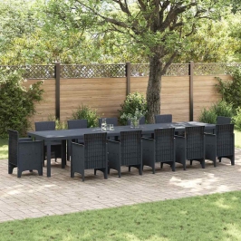 Dārza Galds Antracīts 400 X 100 X 73 Cm Poliratāns Vidaxl