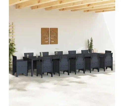 Dārza Galds Antracīts 400 X 100 X 73 Cm, Poli Ratan Vidaxl