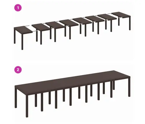 Dārza Galds Brūns 400X100X73 Cm Poli Rattan Vidaxl