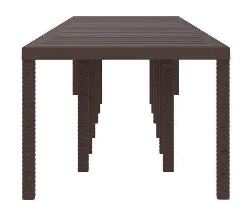 Dārza Galds Brūns 400X100X73 Cm Poli Rattan Vidaxl