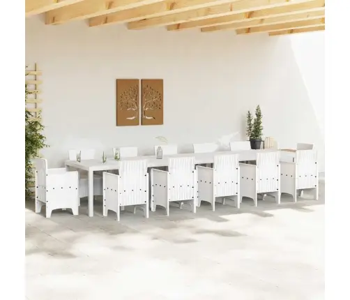 Dārza Galds Balts 400X100X73 Cm Poli Rattan Vidaxl Dārza Galds Balts 400X100X73 Cm Poli Rattan Vidaxl