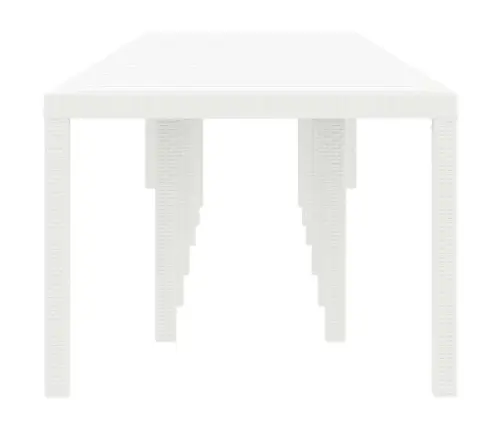 Dārza Galds Balts 400X100X73 Cm Poli Rattan Vidaxl Dārza Galds Balts 400X100X73 Cm Poli Rattan Vidaxl