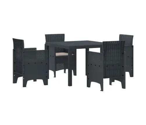 Dārza Galds 5 Pcs Antracīts Plastmasa Vidaxl