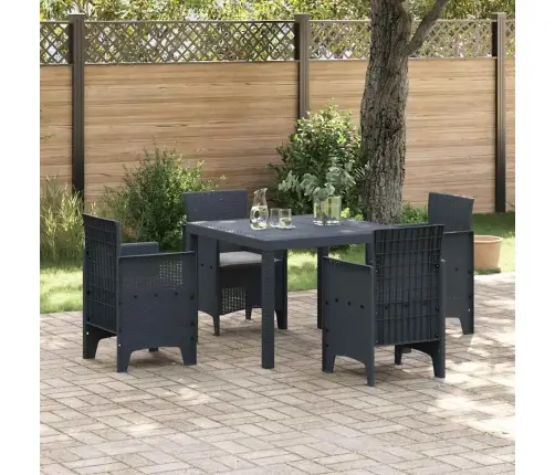 Dārza Ēdamais Komplekts 5 Pcs Antracīts Plastmasa Vidaxl