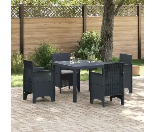 Dārza Ēdamais Komplekts 5 Pcs Antracīts Plastmasa Vidaxl