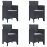Dārza Ēdamais Komplekts 5 Pcs Antracīts Plastmasa Vidaxl