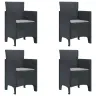 Dārza Ēdamais Komplekts 5 Pcs Antracīts Plastmasa Vidaxl